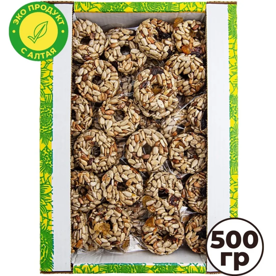  Козинаки из подсолнечника с медом и сухофруктами "Зачетные" 500г в Белогорске