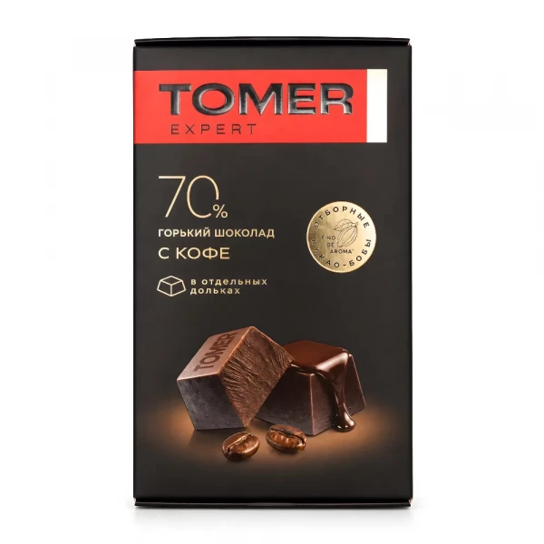 №1 Фабрика Томер  Горький (70%) шоколад с КОФЕ, 90г  в Белогорске
